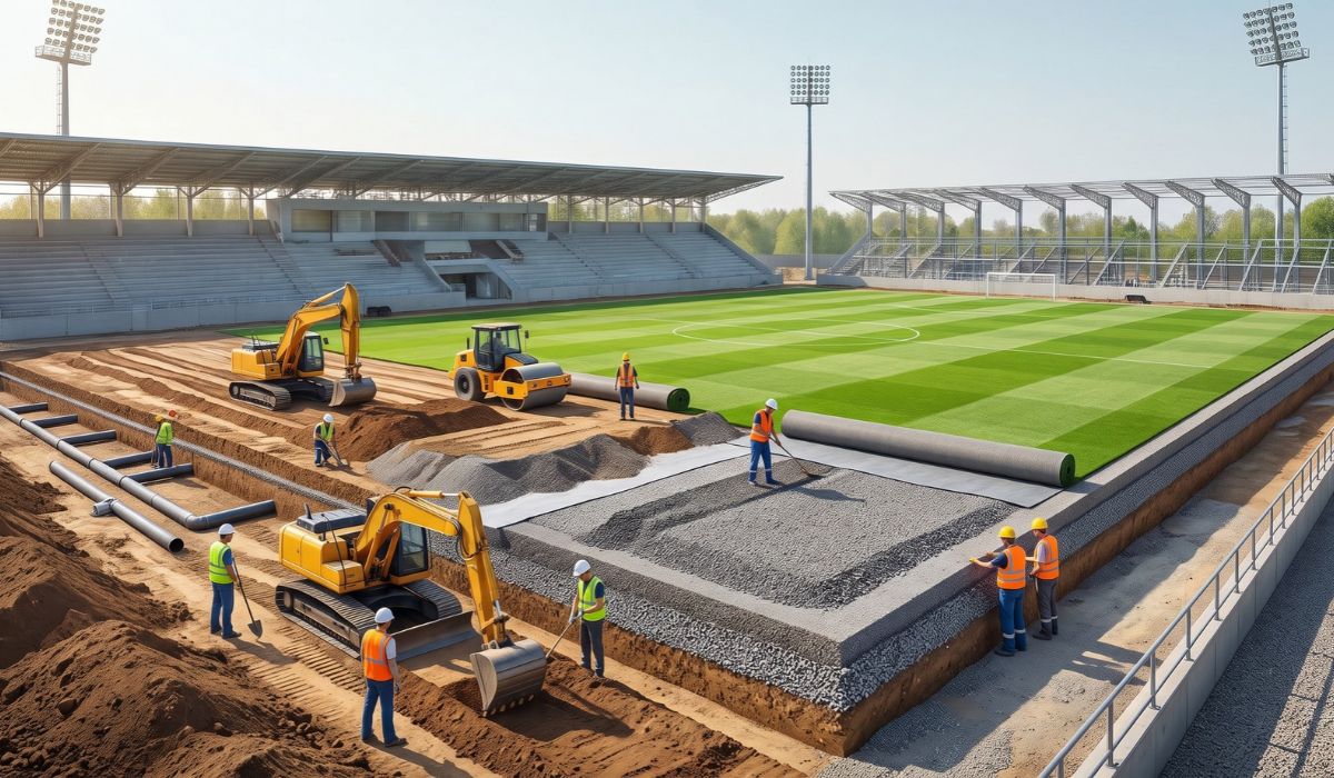 Cómo preparar la base de una cancha de fútbol